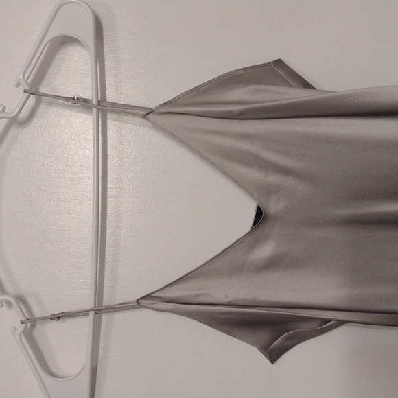 NEW NWOT Nili Lotan 100% Silk Short Cami Dress Pale Silver Silk Size Medium - Picture 2 of 16